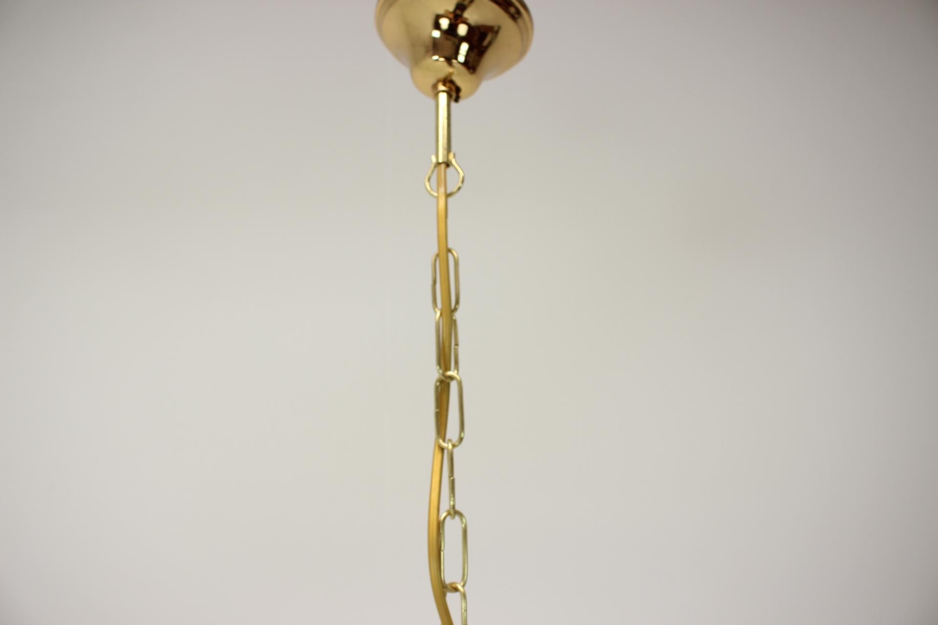 Brass Mid-Century Extra Large Pendant / Kamenický Šenov, 1970's For Sale