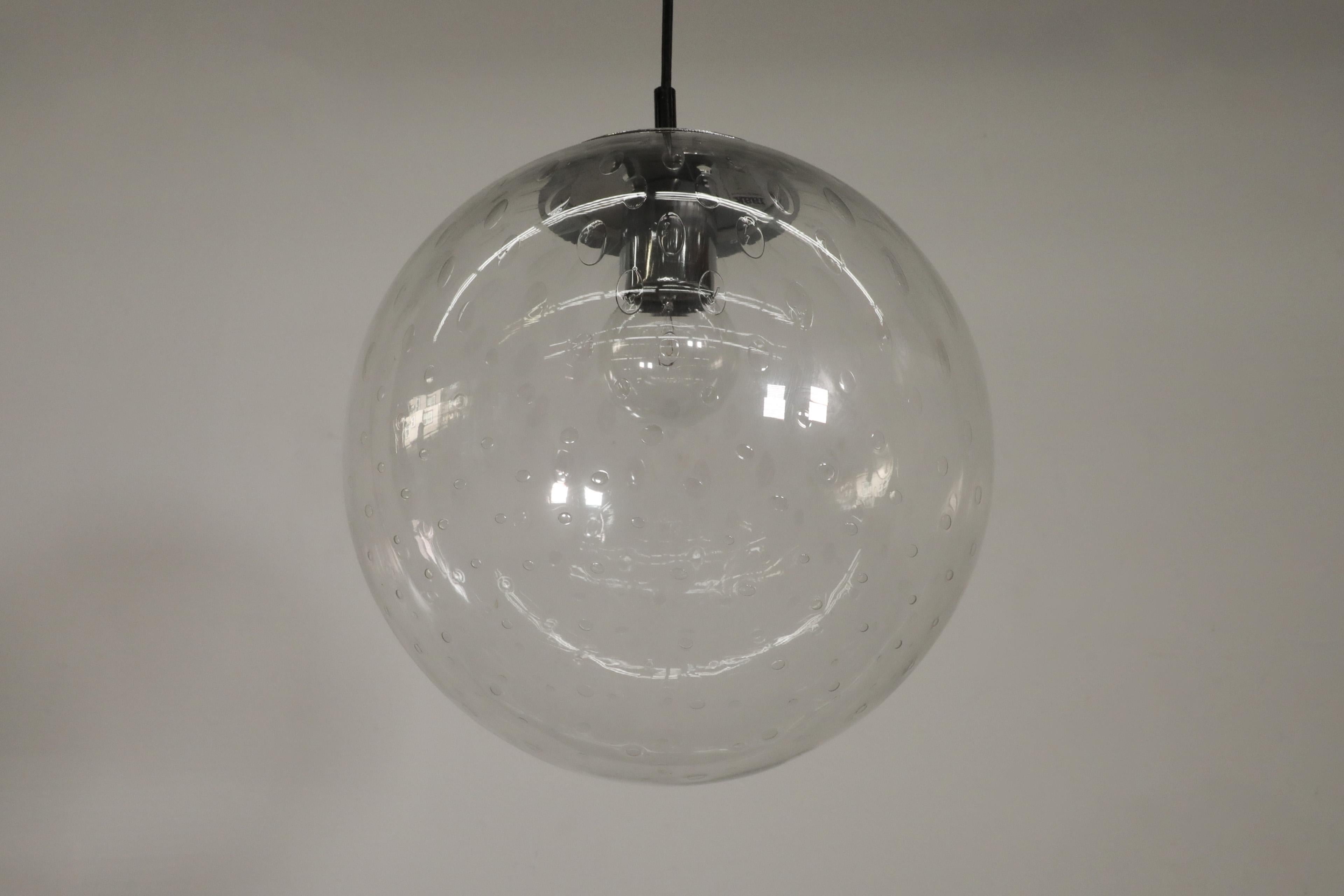 Mid-Century Extra Large RAAK Blown Glass Pendant Lamp For Sale 1