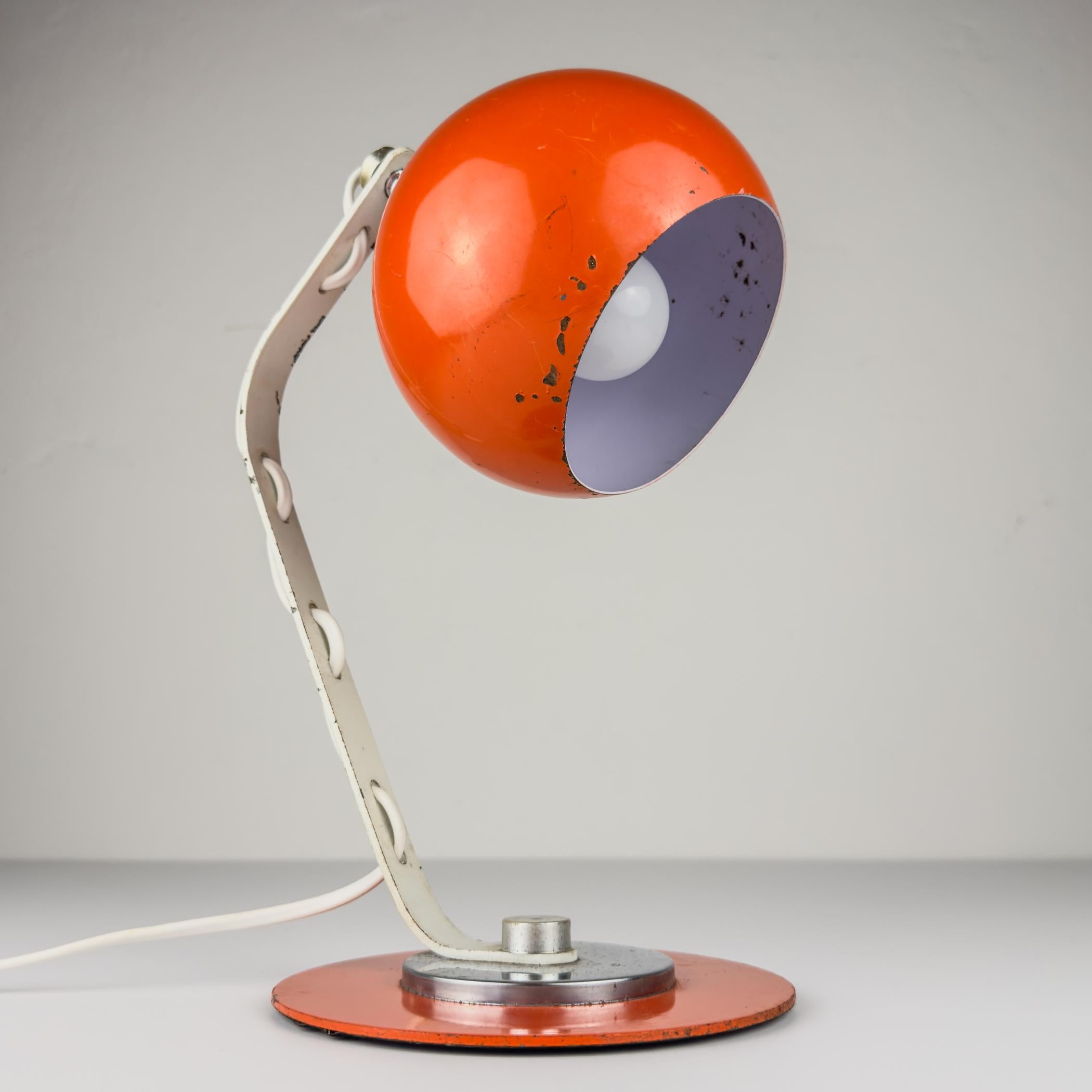 Augapfel-Schreibtischlampe, Italien, 1970er Jahre (Metall) im Angebot