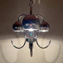 Mid-Century Eyeball Silver Pendant Lamp Italy 1970s