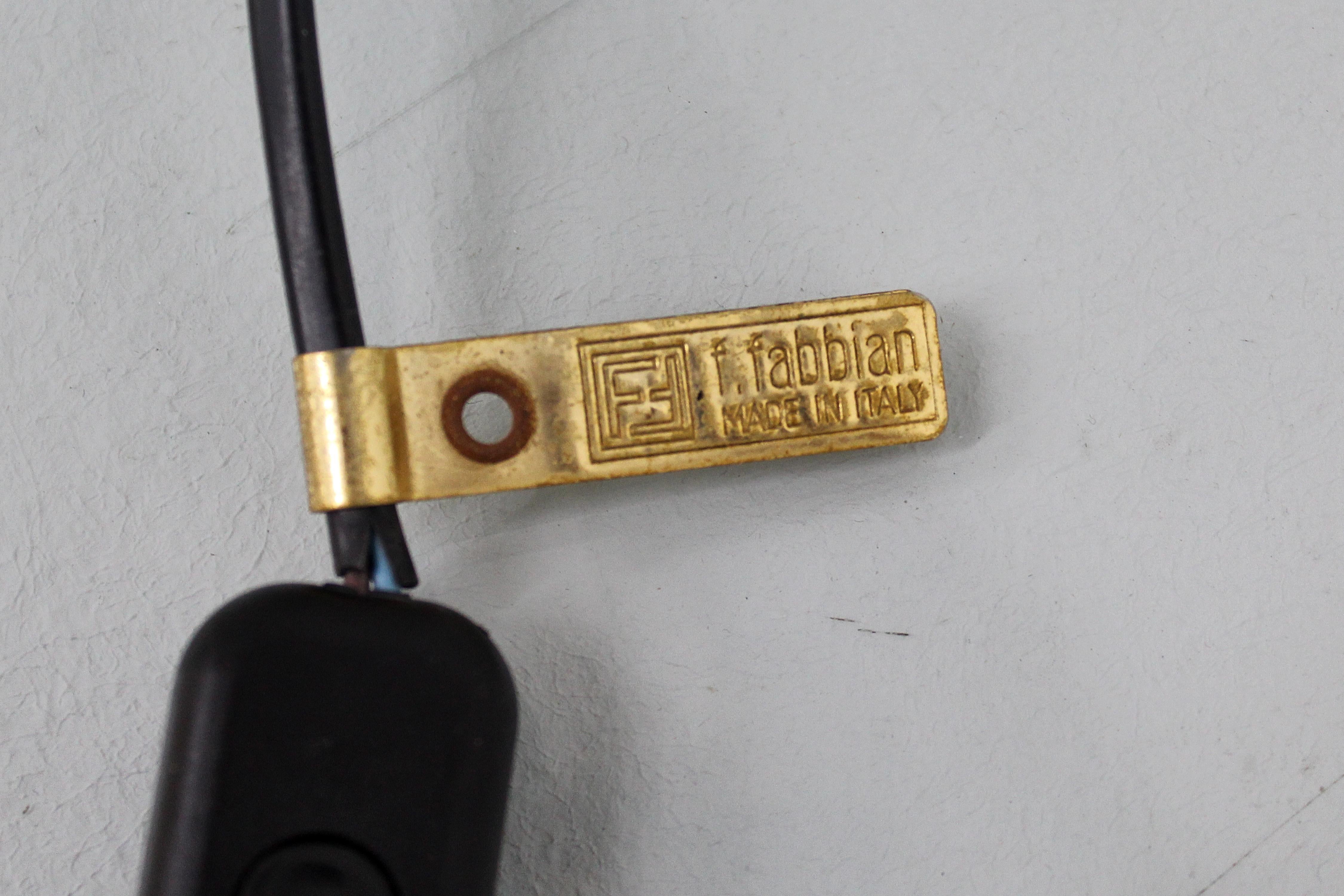 Mediados de Siglo F. Fabbian Juego de 2 Lámparas de Sobremesa de Cristal de Murano y Metal Años 70 Italia en venta 6