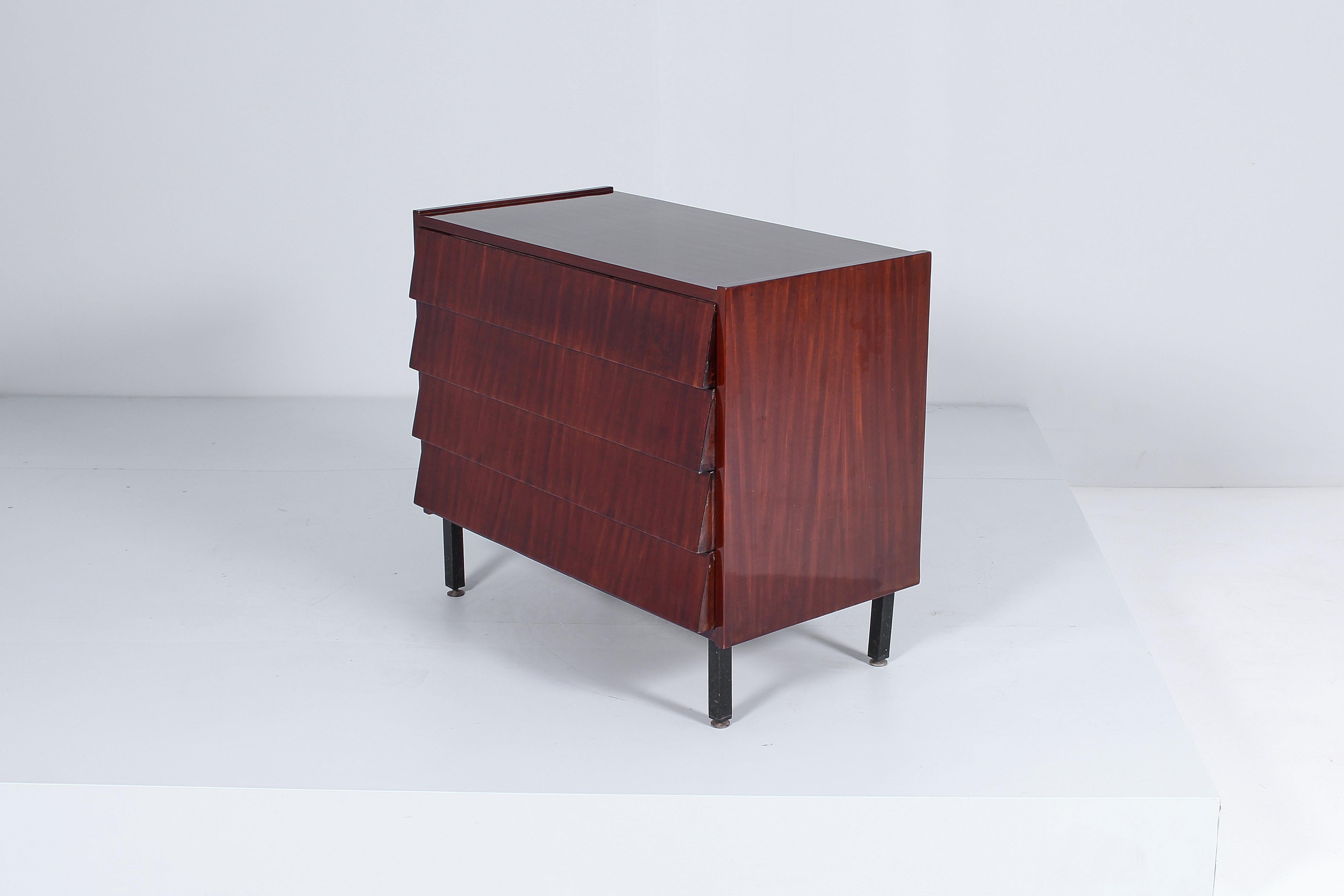 Midcentury F. Graffi for Home Torino Wooden Chest of Drawers, Italy, 60s For Sale 5