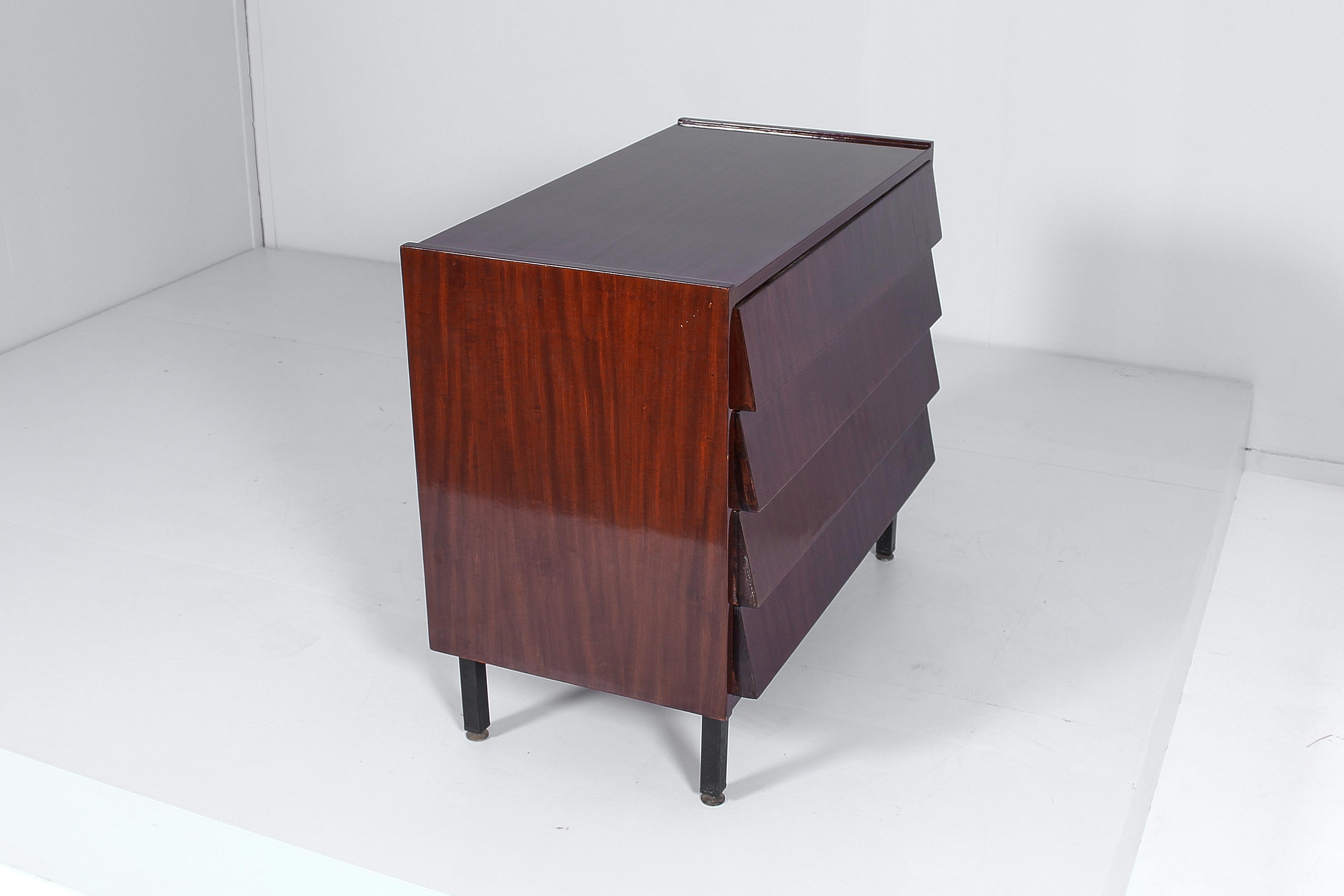 Midcentury F. Graffi for Home Torino Wooden Chest of Drawers, Italy, 60s For Sale 3