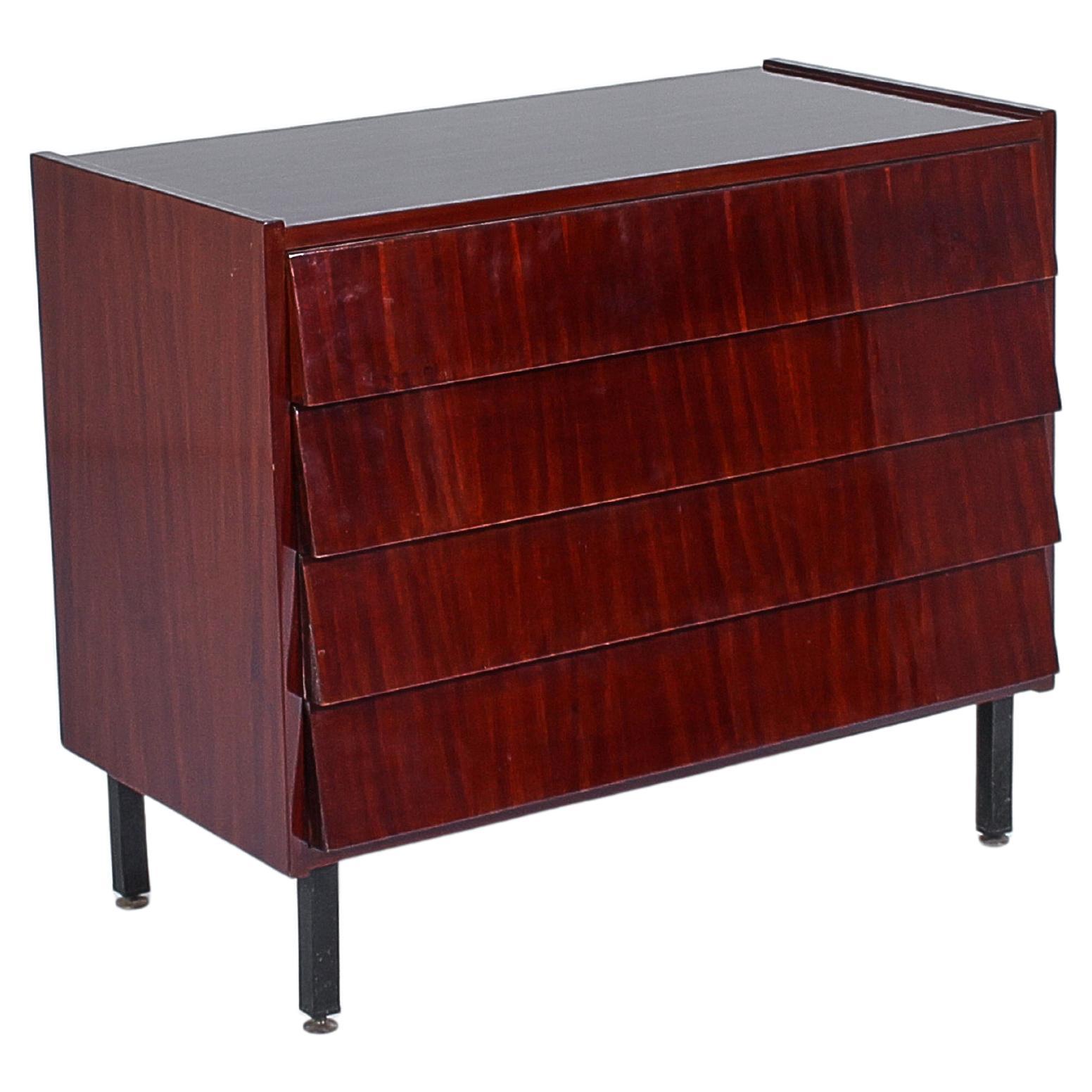 Midcentury F. Graffi for Home Torino Wooden Chest of Drawers, Italy, 60s For Sale