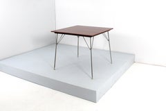 Midcentury F. Knoll for Knoll Int. Wooden Folding Square Table, Italy 60s