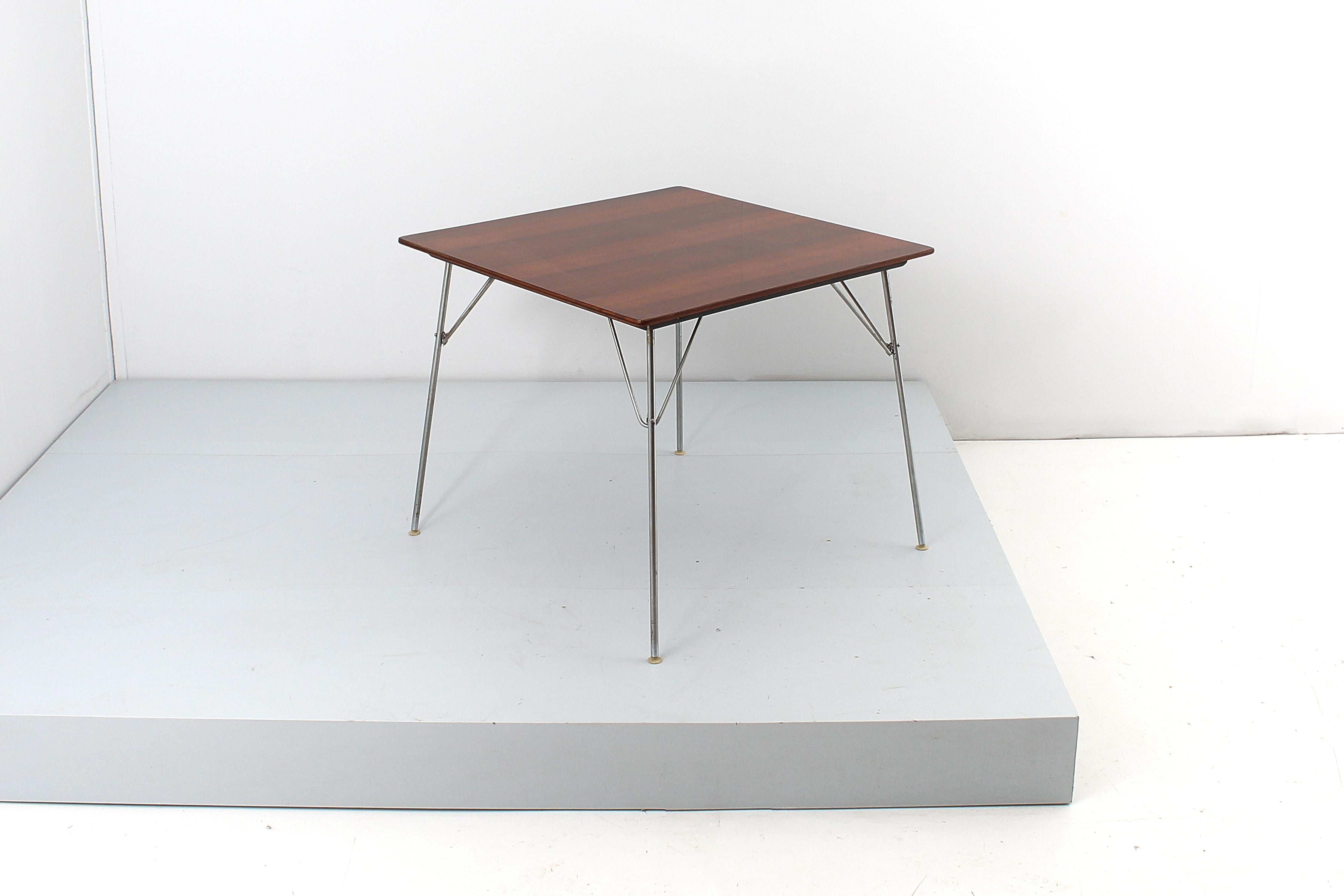Mid-Century Modern Midcentury F. Knoll for Knoll Int. Wooden Folding Square Table, Italy 60s For Sale
