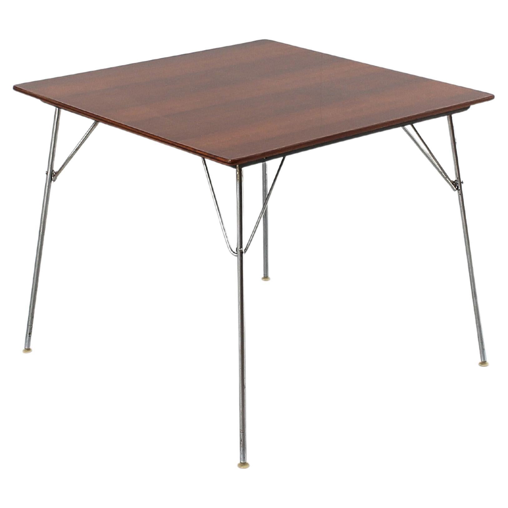 Midcentury F. Knoll for Knoll Int. Wooden Folding Square Table, Italy 60s For Sale