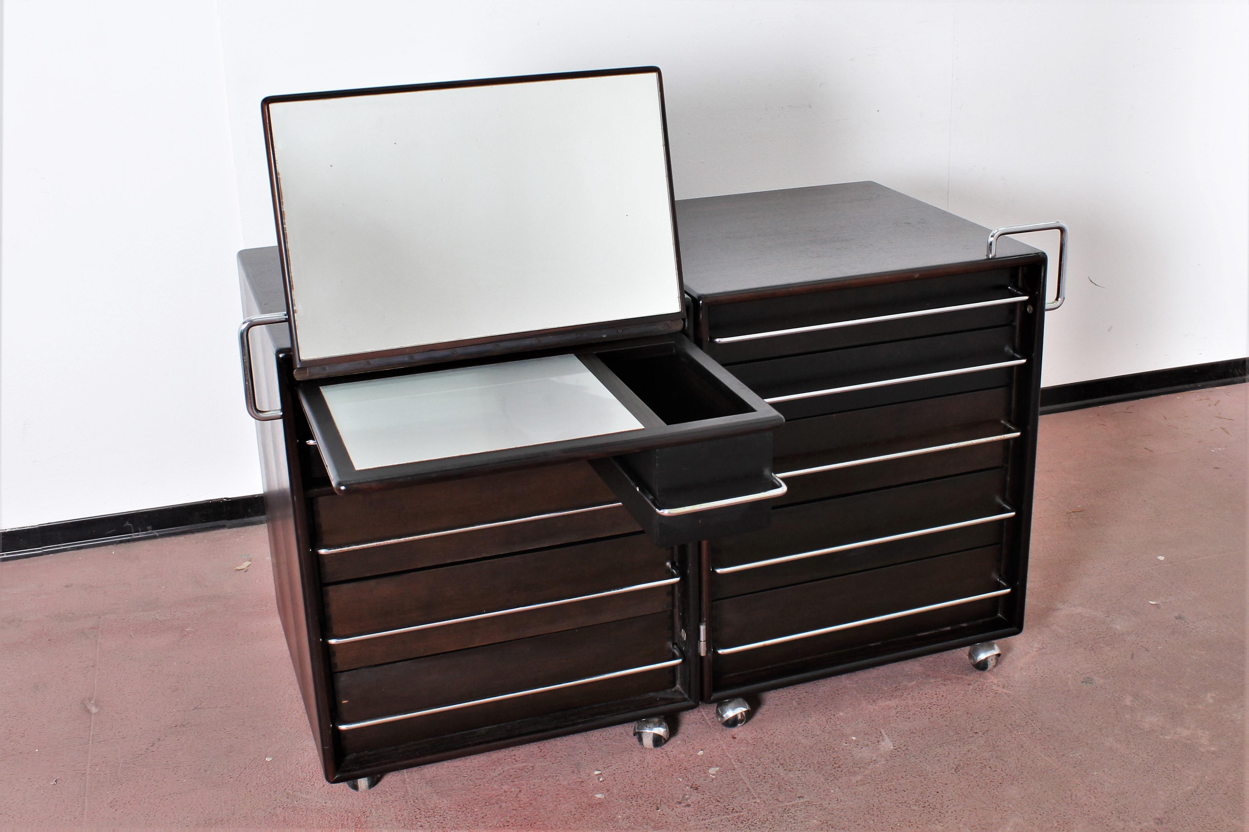 Mid-Century F. Lenci Bernini Chest of Drawers with Dressing Table, Italy 70s 1