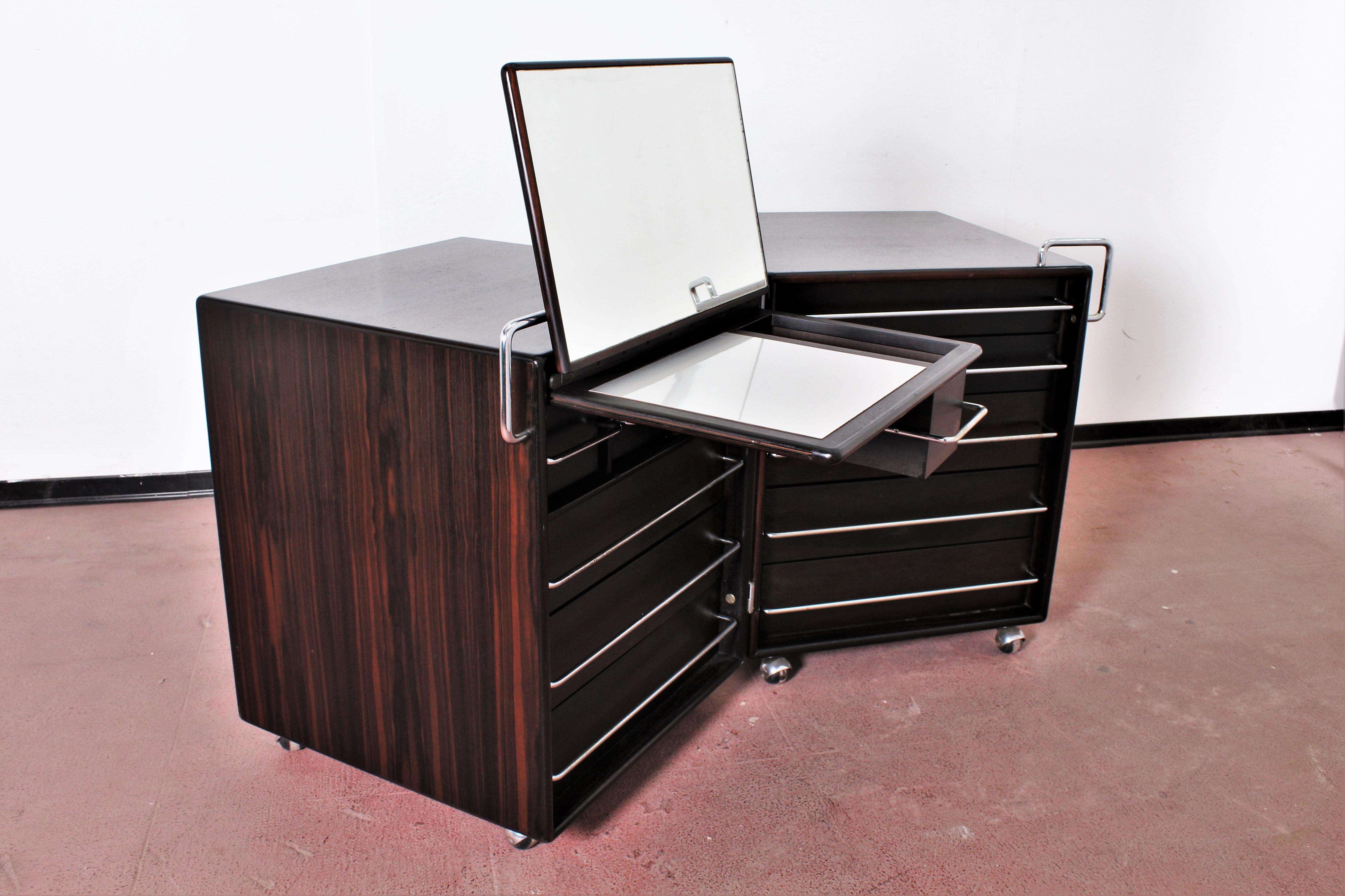 Mid-Century F. Lenci Bernini Chest of Drawers with Dressing Table, Italy 70s 2