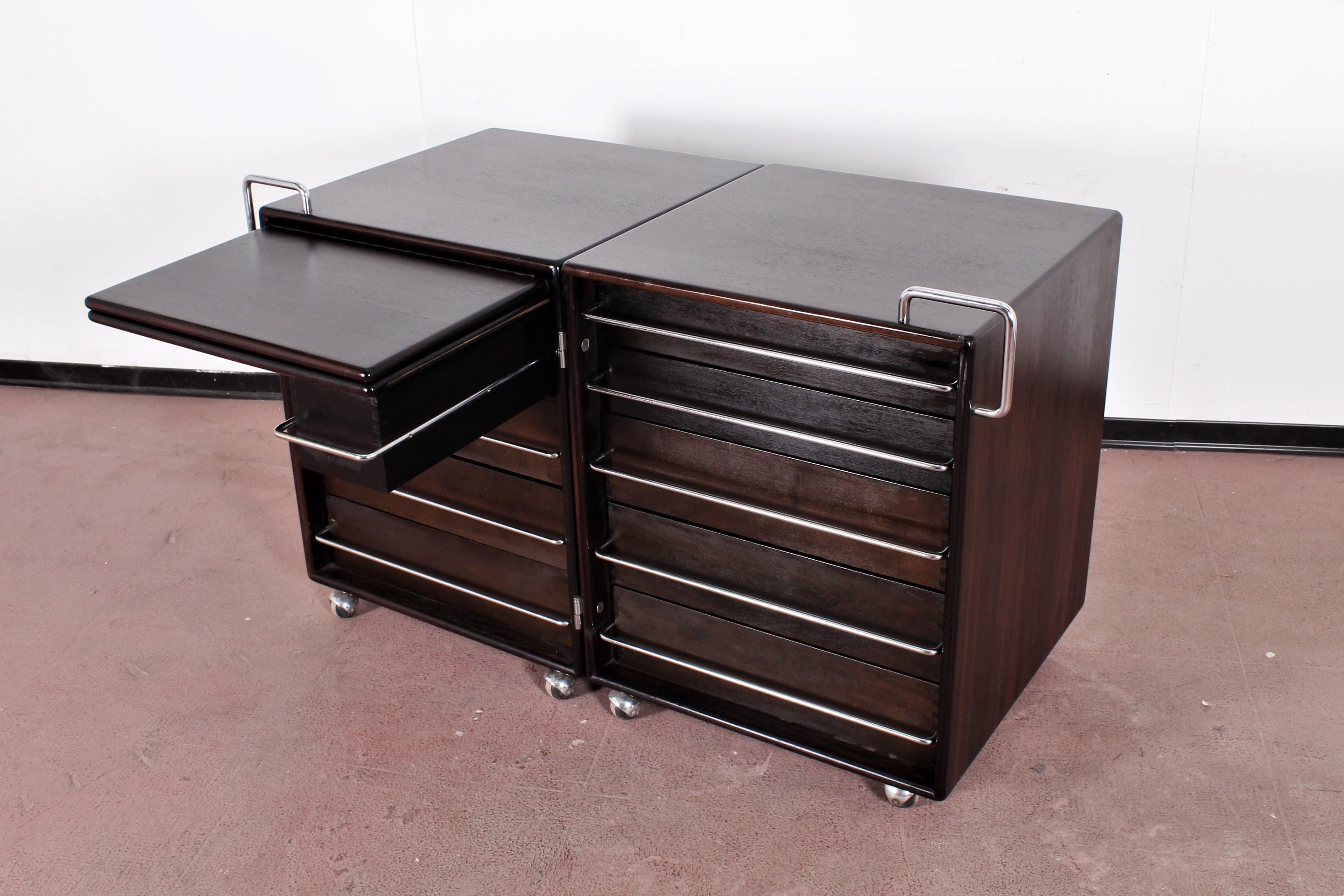 Late 20th Century Mid-Century F. Lenci Bernini Chest of Drawers with Dressing Table, Italy 70s