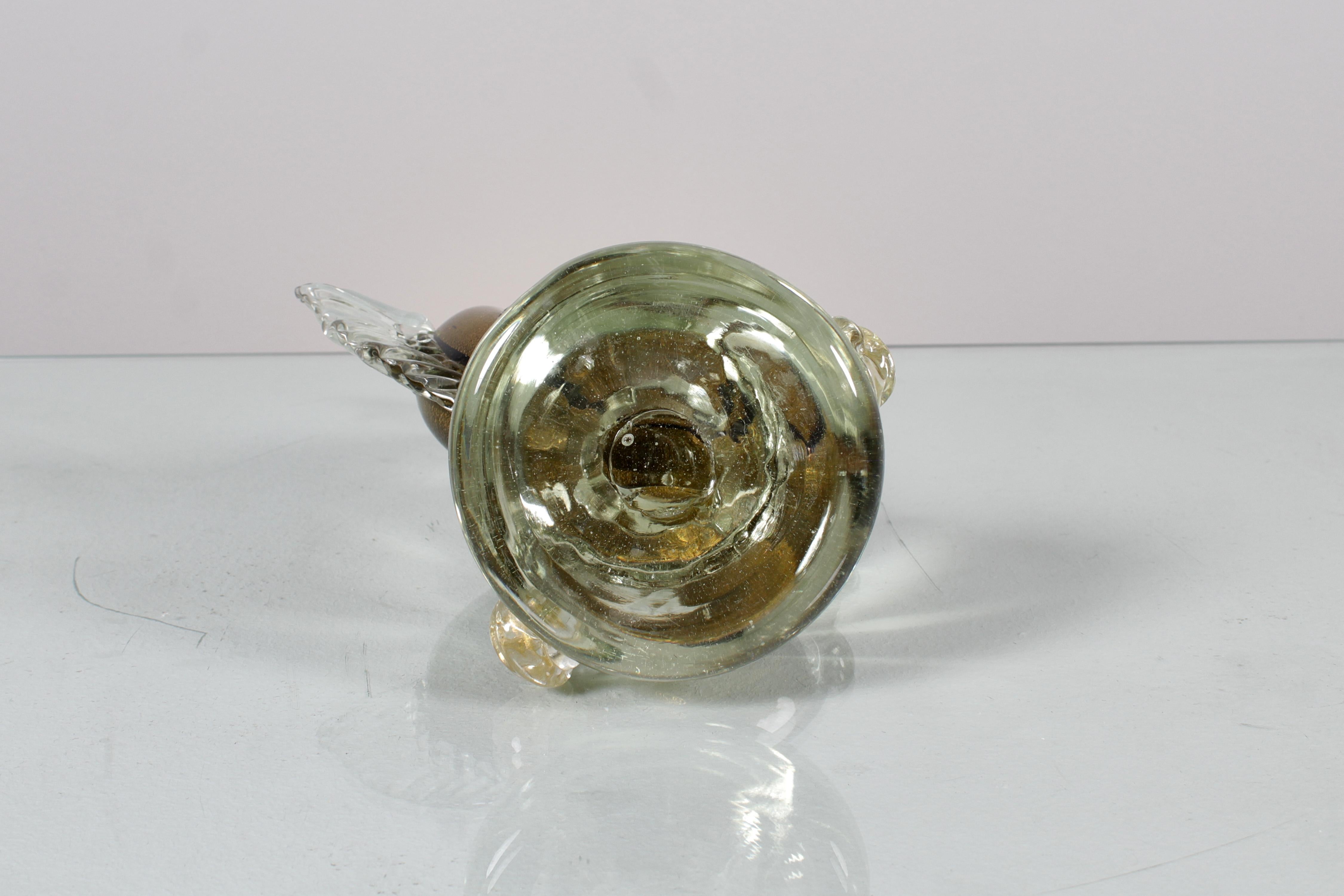 Mid-Century F. Poli (attr.) Murano Glass and Gold Leaf Fish 1960s Italy For Sale 4