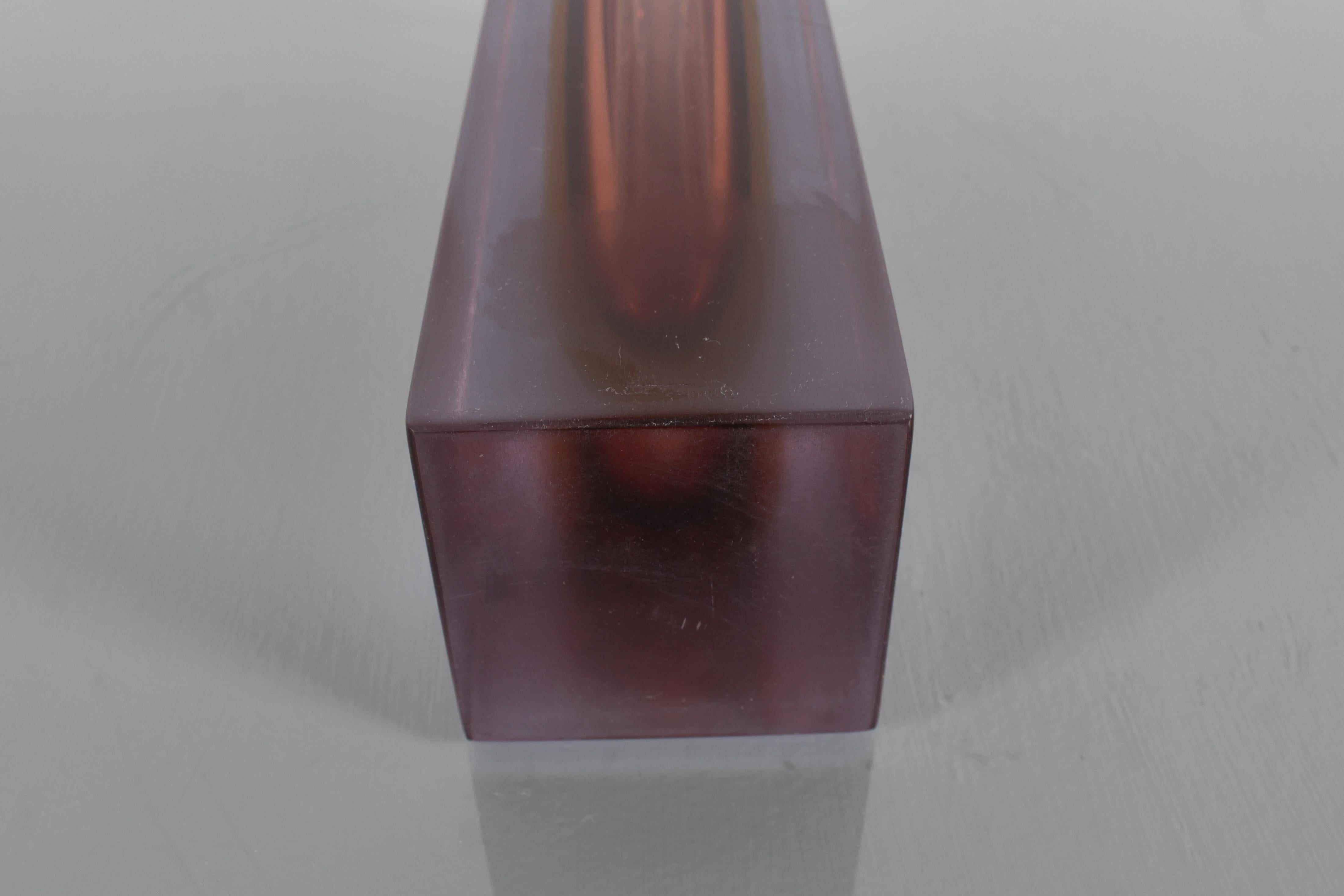 Mid-Century F. Poli Murano Submerged Geometric Vase 60s Itlay For Sale 4