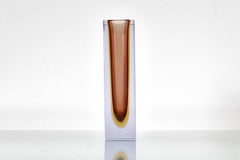 Mid-Century F. Poli Murano Submerged Geometric Vase 60s Itlay
