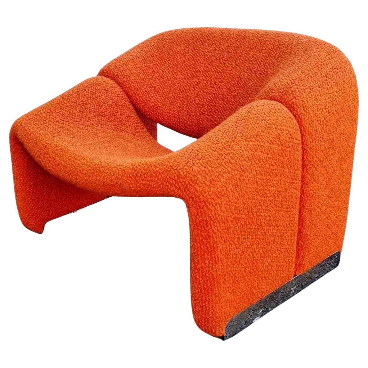Mid Century F598 Groovy 'M' Chair Designed by Pierre Paulin, 80s