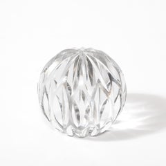 Scultura in cristallo sfaccettato di metà secolo firmata Cristallerie Schneider