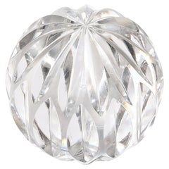 Mid-Century Faceted Cut Crystal Glass Sculpture signed Cristallerie Schneider