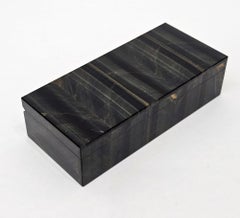 Mid Century Falcon’s / Tiger's Eye Intarsia Hardstone Jewelry Box, Italy c. 1960