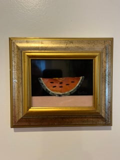 Obra de arte de mediados de siglo Fantechi Sandía Pietra Dura enmarcada, Italia, hacia 1960