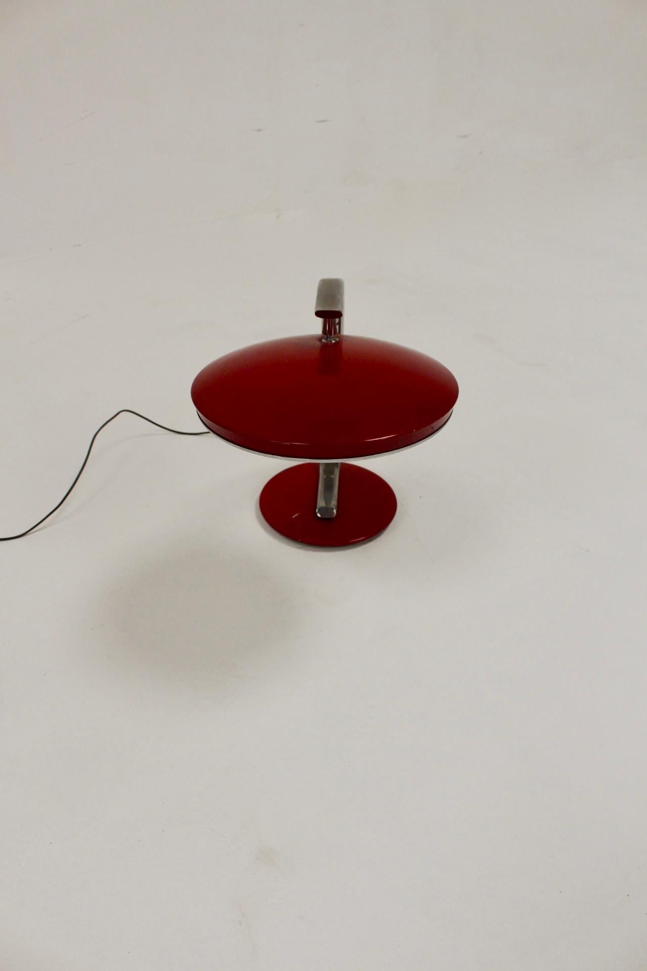 Mid-Century Modern Midcentury Fase 520-C Bauhaus Design Red Articulated Desk Lamp For Sale