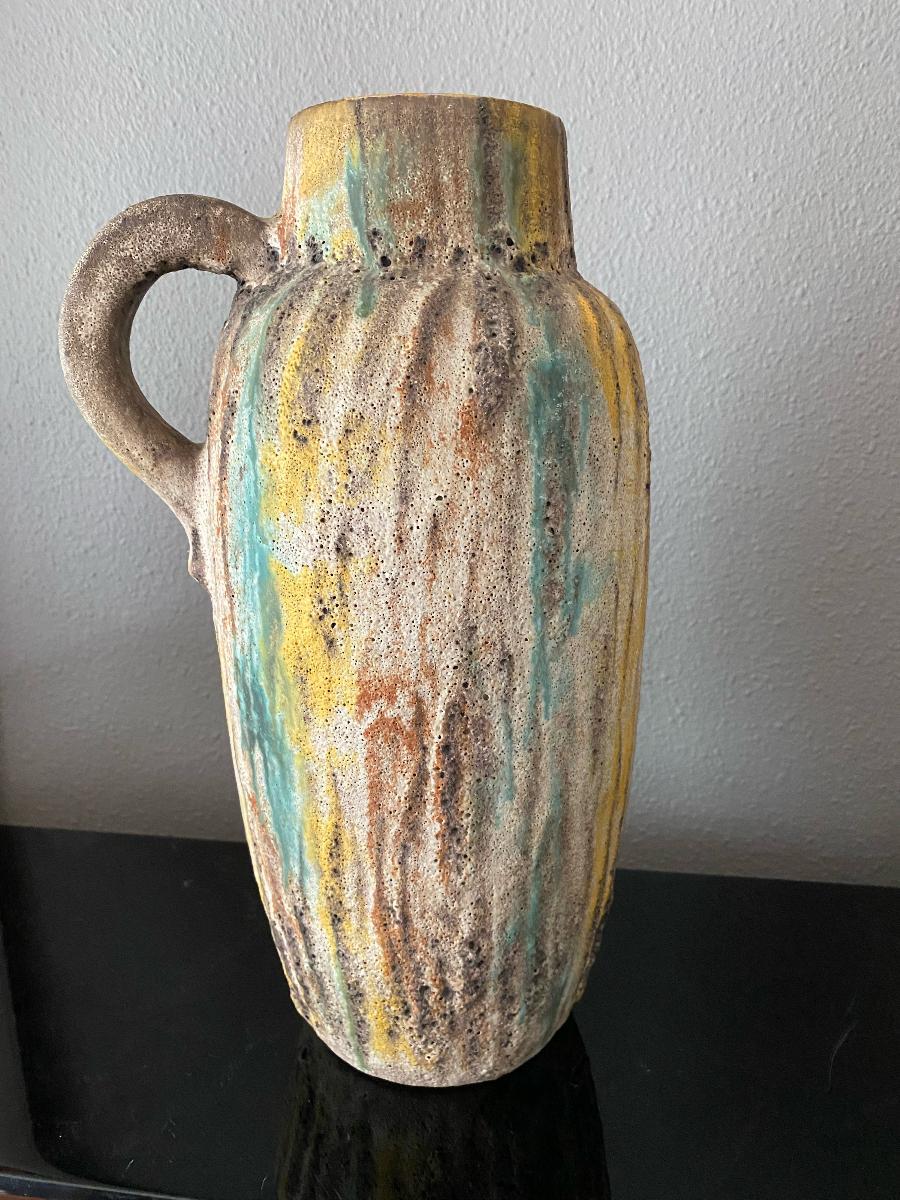 German Mid-Century Fat Lava Brutalist Vase by Scheurich Keramik For Sale