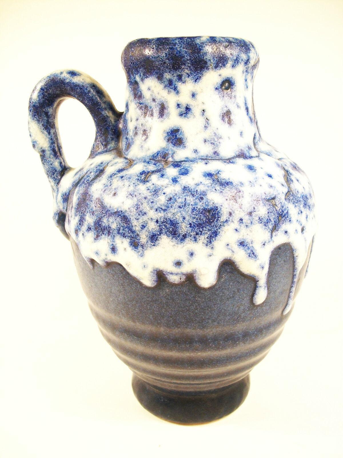 Glazed Mid Century Fat Lava Glaze Ceramic Vase/Jug - West Germany - Circa 1950's For Sale