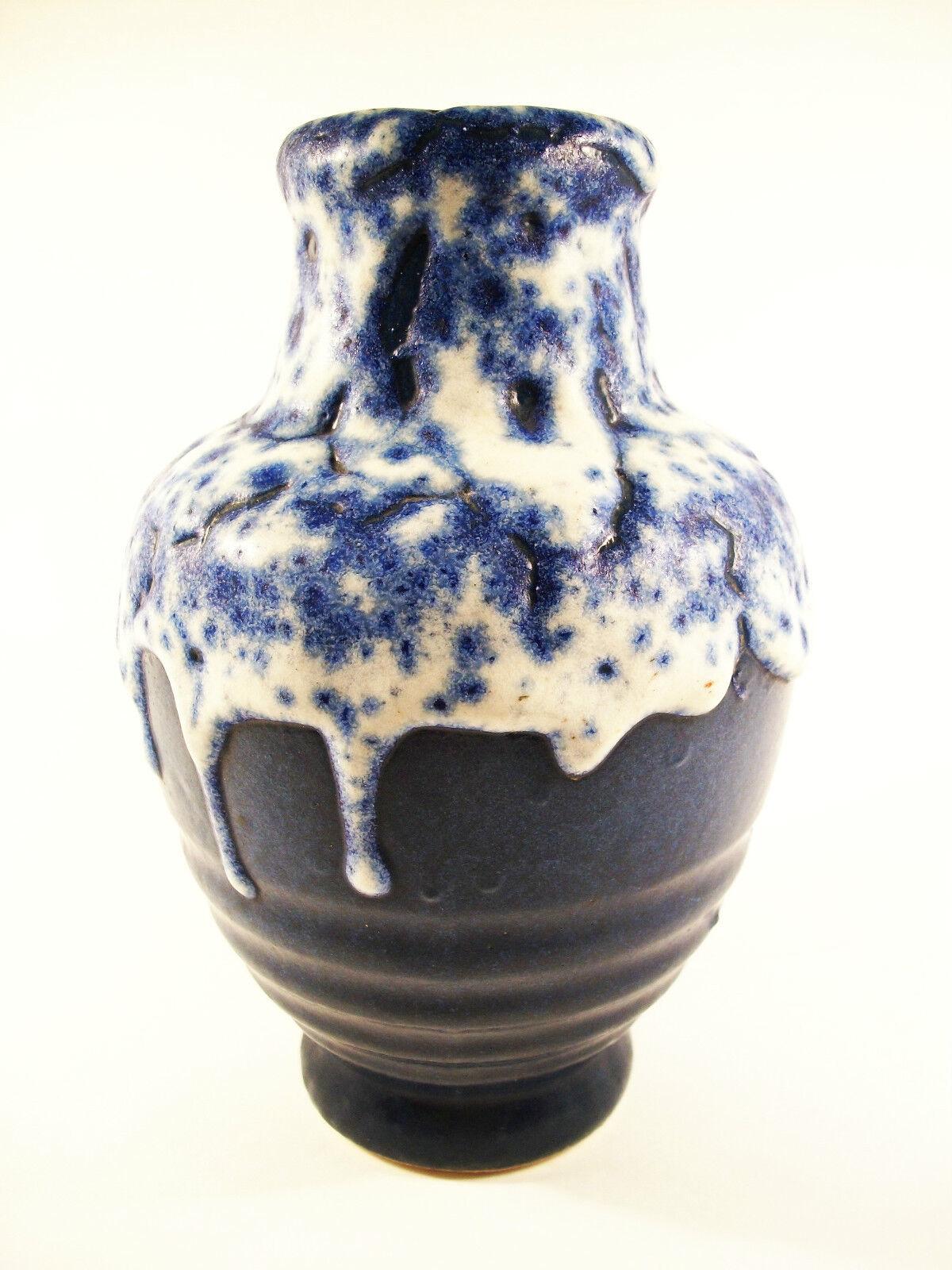 Mid Century Fat Lava Glaze Ceramic Vase/Jug - West Germany - Circa 1950's In Good Condition For Sale In Chatham, ON