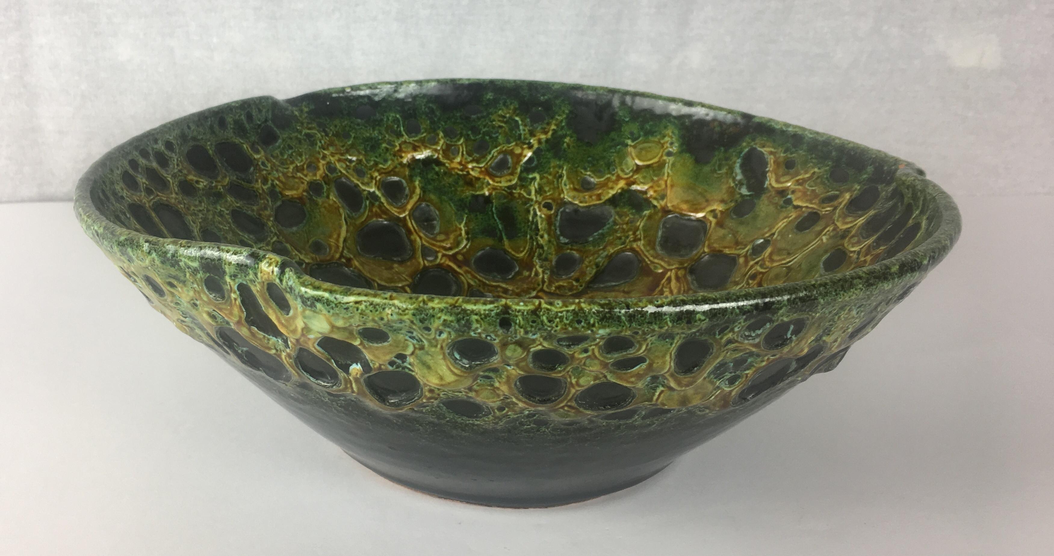 Mid-Century Modern Unique Midcentury Fat Lava Studio Bowl by Charles Cart, 1960s
