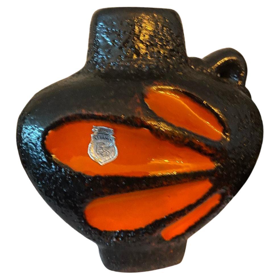 Mid-Century Fat Lava Vase by ES Keramik