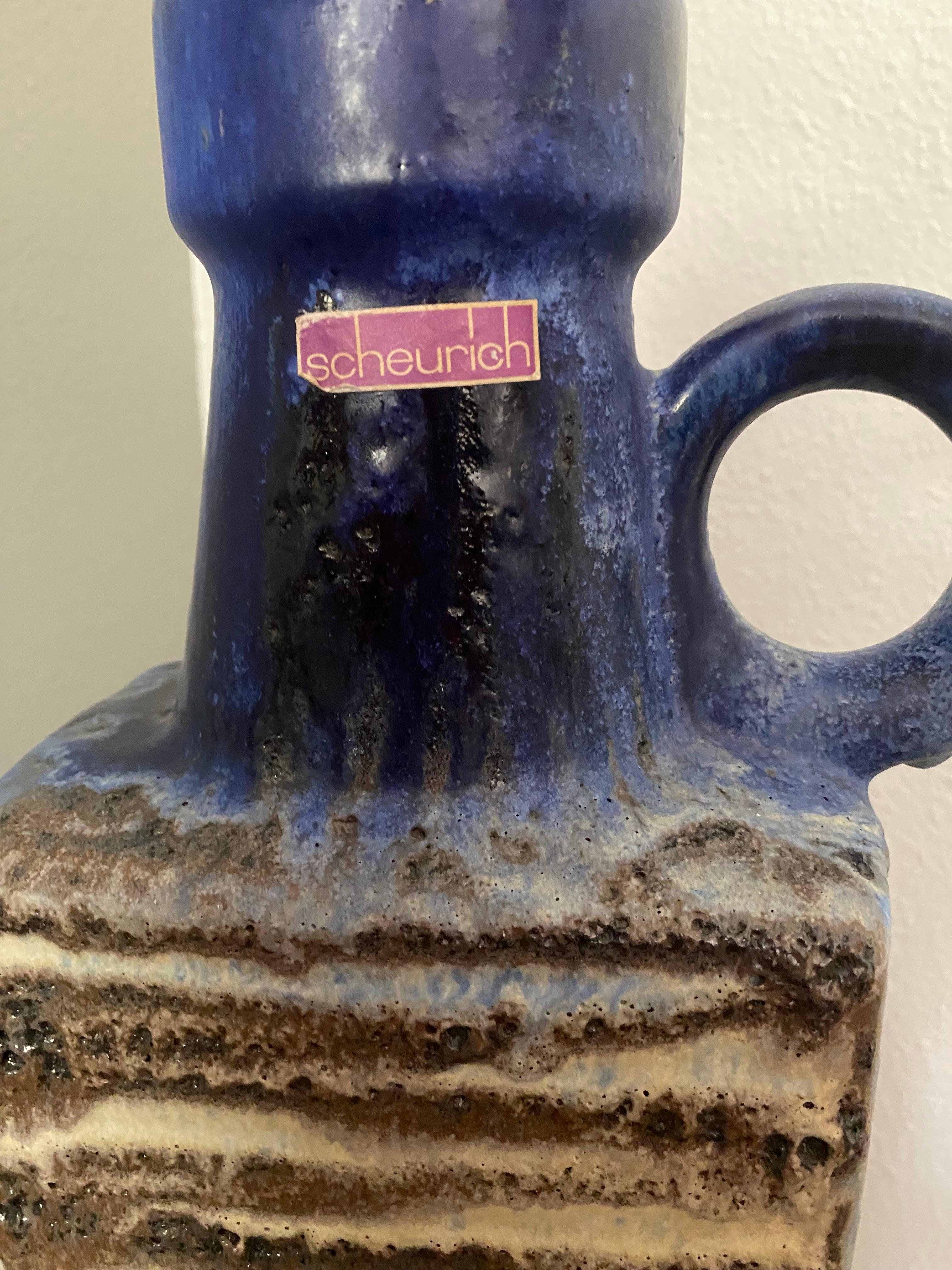 Allemand Vase en lave grasse de Scheurich Keramik, milieu du siècle dernier en vente