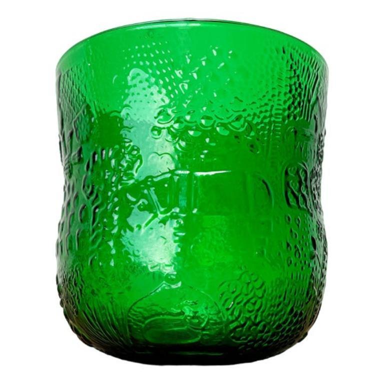 Vase en verre décoré Fauna d'Oiva Toikka pour Arabia, Finlande, années 1960