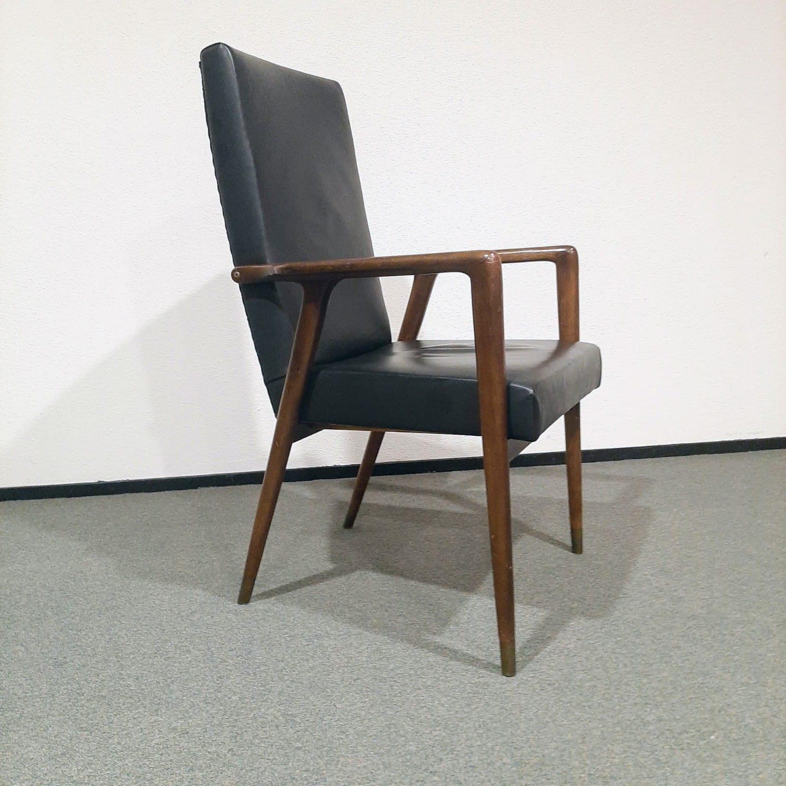 Mid-20th Century Mid-Century Fauteuil with high backrest by German designer Josef Hillerbrand For Sale