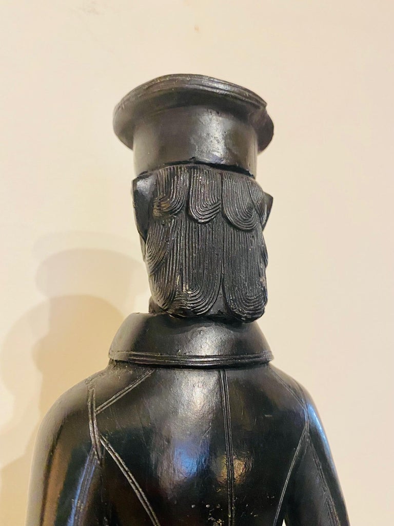 Mid Century Faux Argillite Haida Statue of a 
