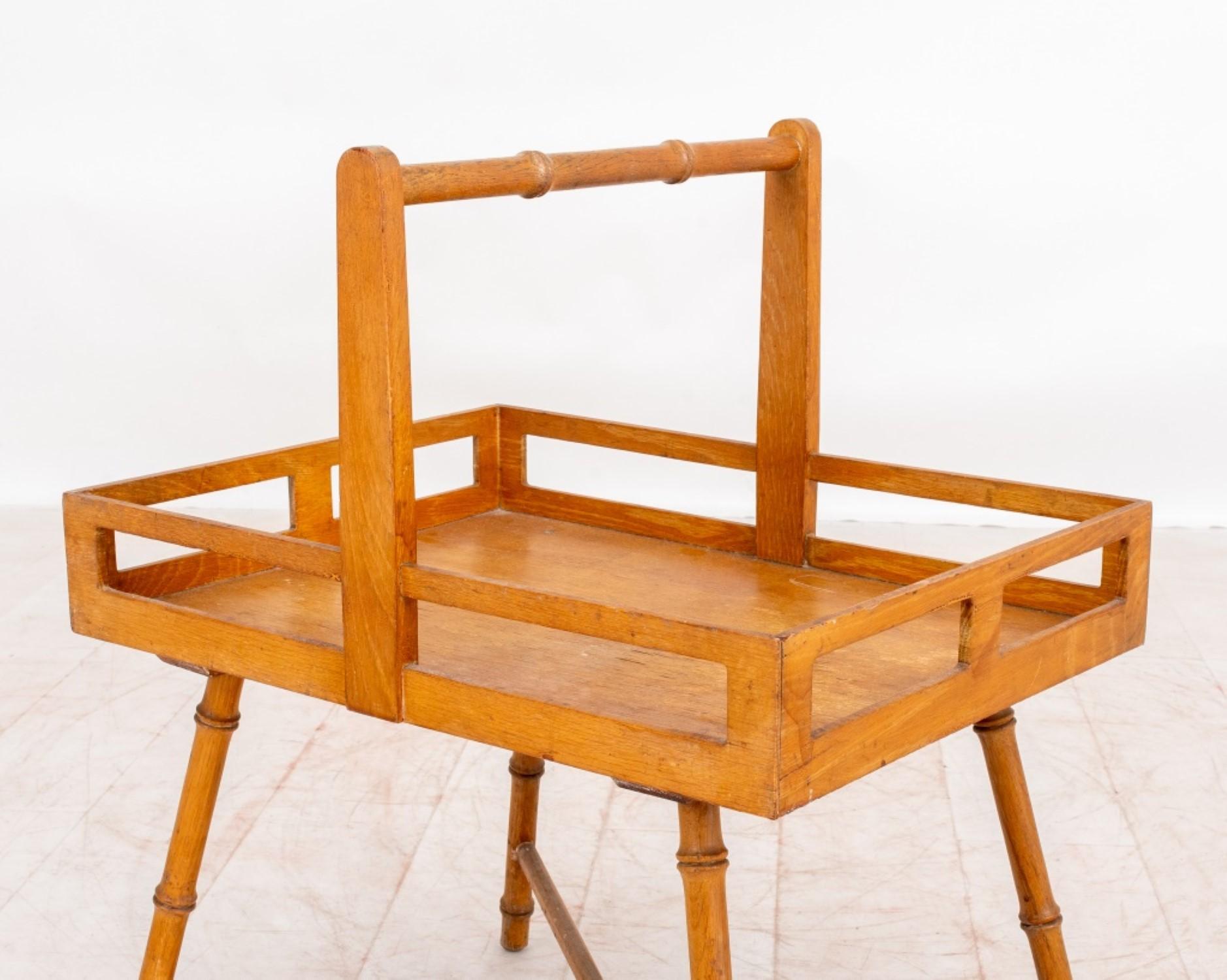 Mid-Century Faux Bamboo Basket Table For Sale 1
