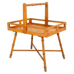 Vintage Mid-Century Faux Bamboo Basket Table