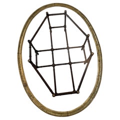 Mid-Century Faux Bamboo Brass & Glass Coffee Table, Attributed to Baker