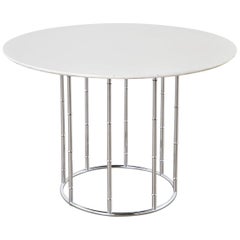 Midcentury Faux Bamboo Chrome and Formica Dining Table