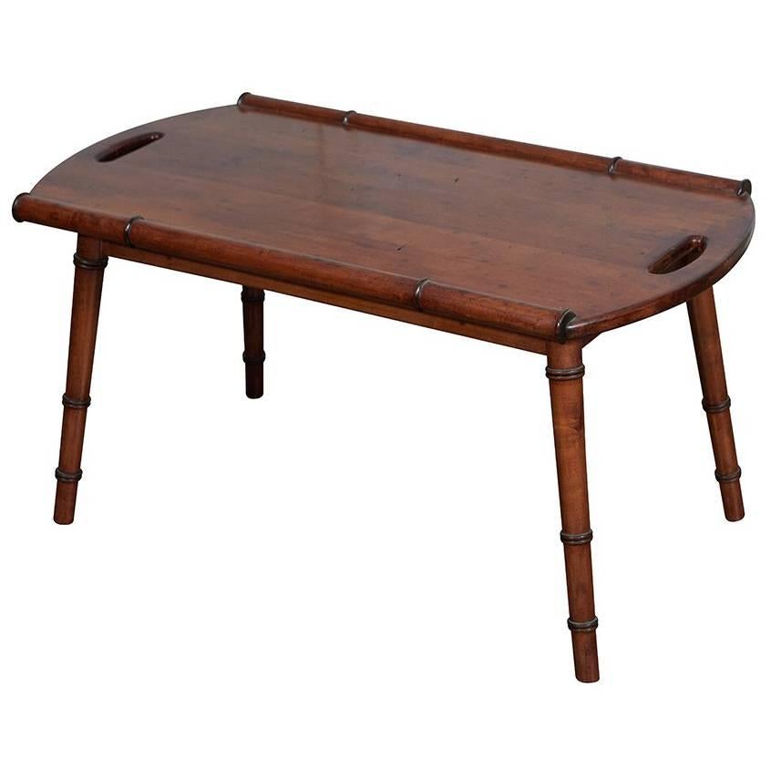 Midcentury Faux Bamboo Coffee Table For Sale