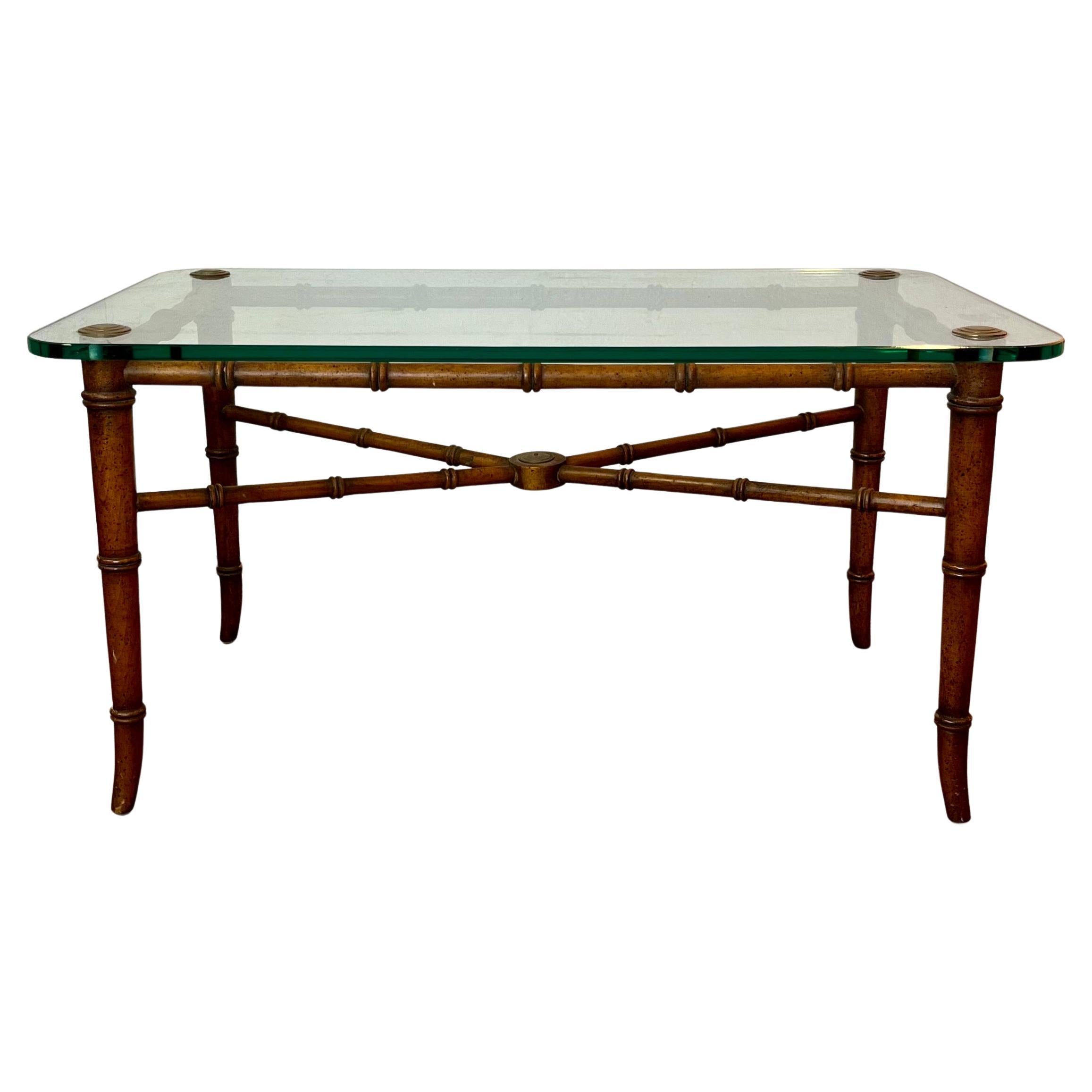 Mid Century Faux Bamboo Couchtisch