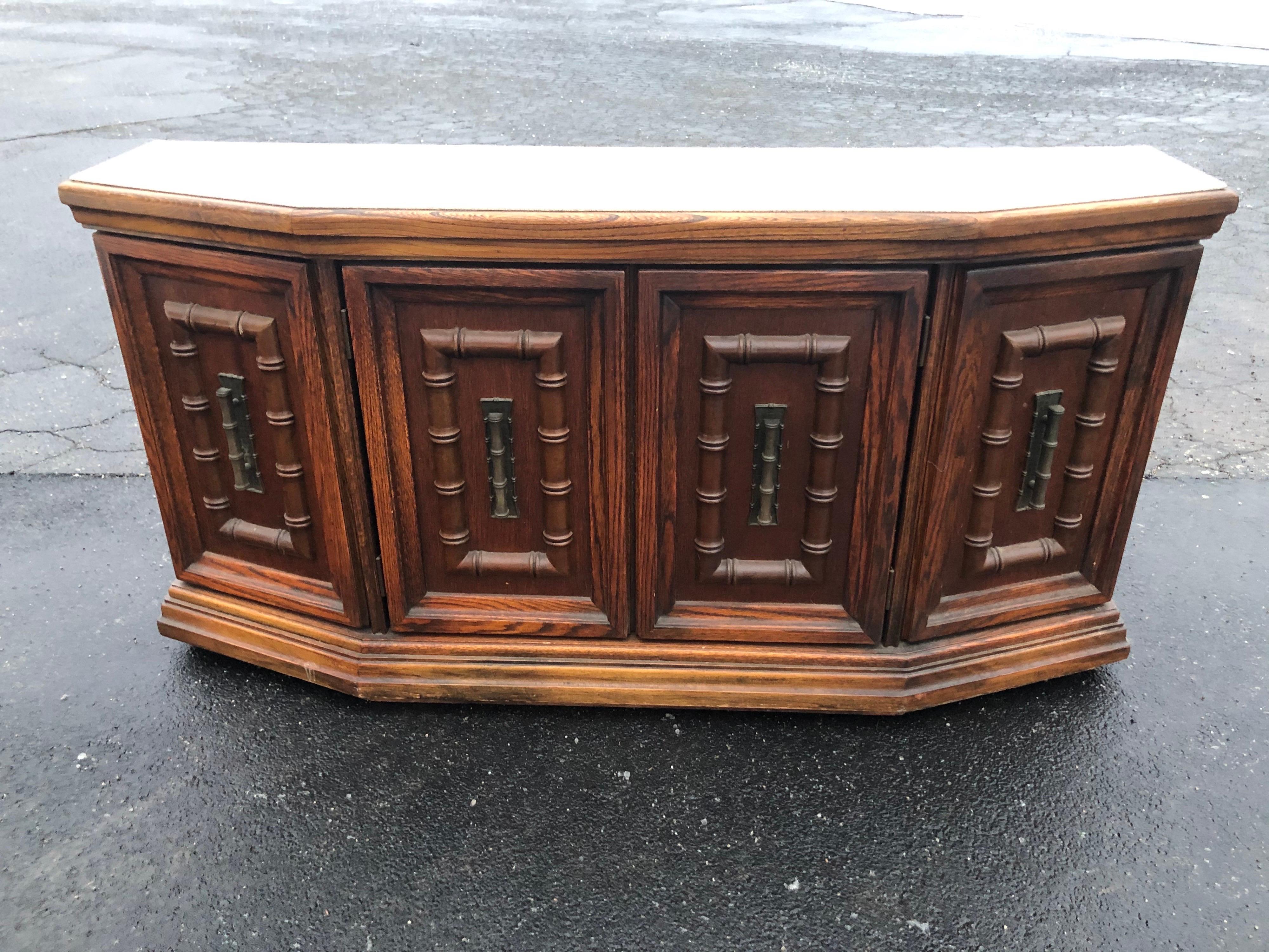 Mid-Century Modern Mid Century Faux Bamboo Credenza