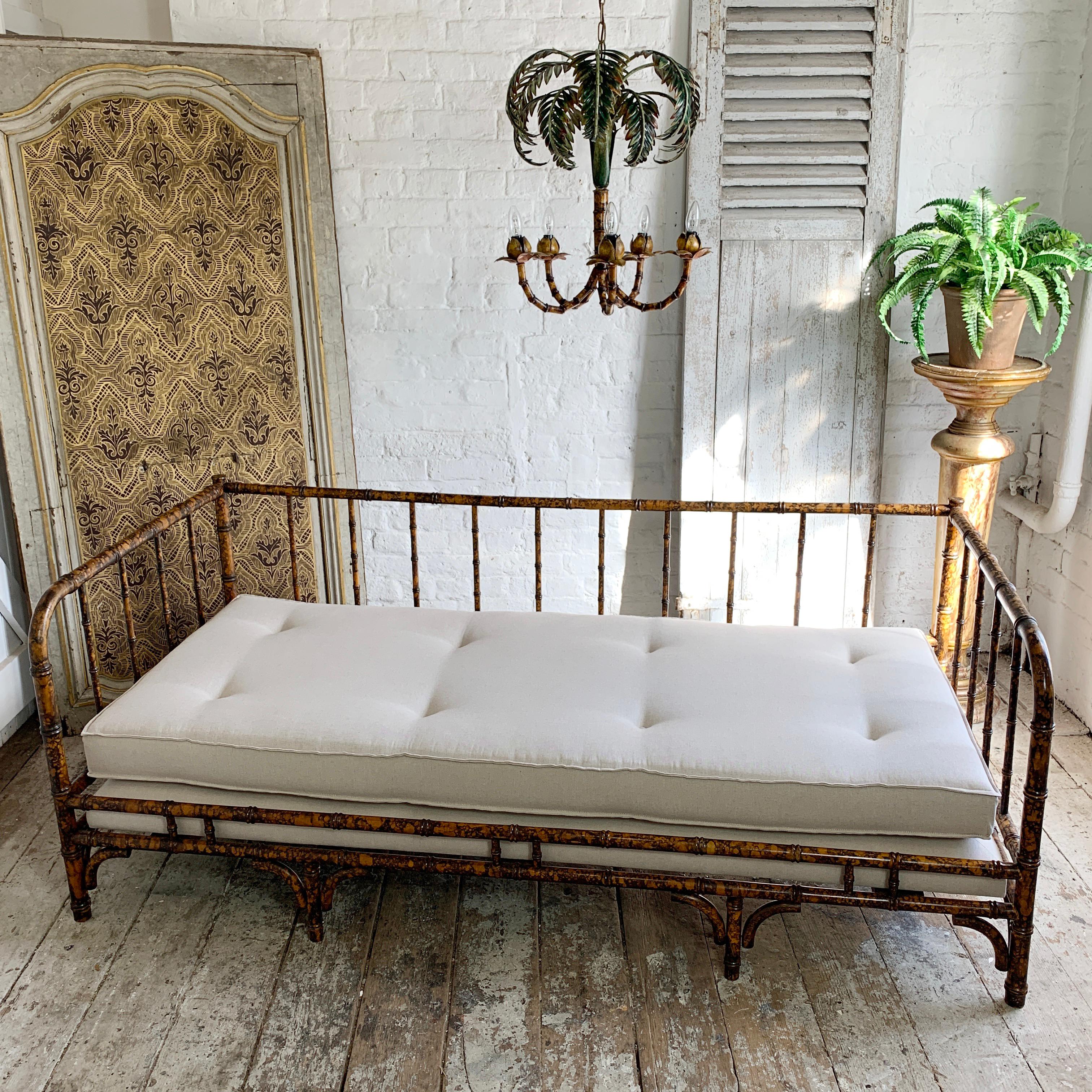Mid Century Faux Bamboo Daybed, 'Acanto' Spain 1