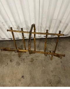 Vintage Italian Gilt Metal Faux Bamboo Magazine Holder, 1950s