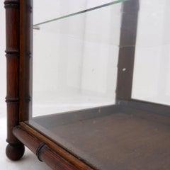 Mid-Century faux bamboo glass and marble display case