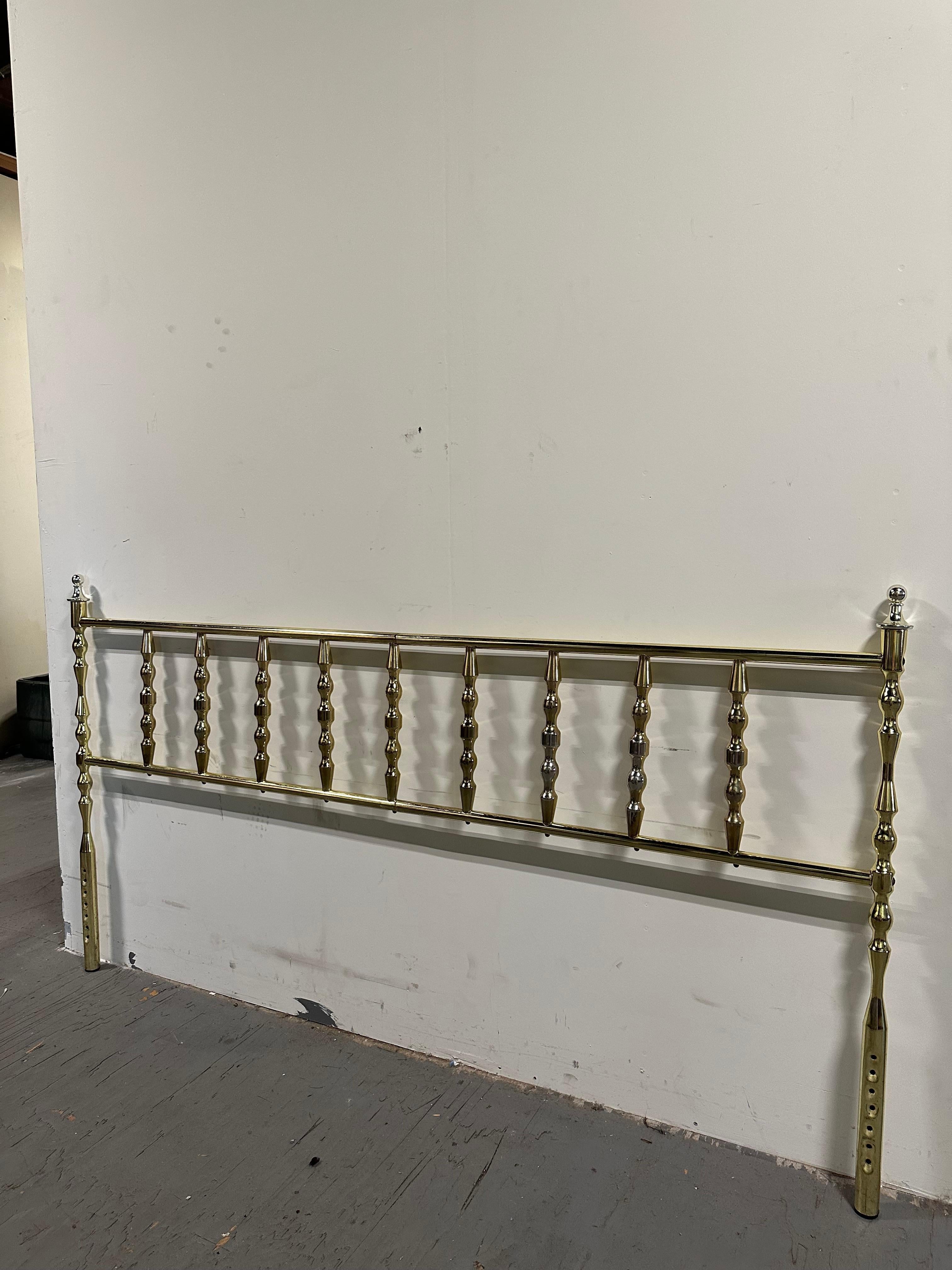 Mid-Century Modern Mid Century Faux Bamboo King Headboard For Sale