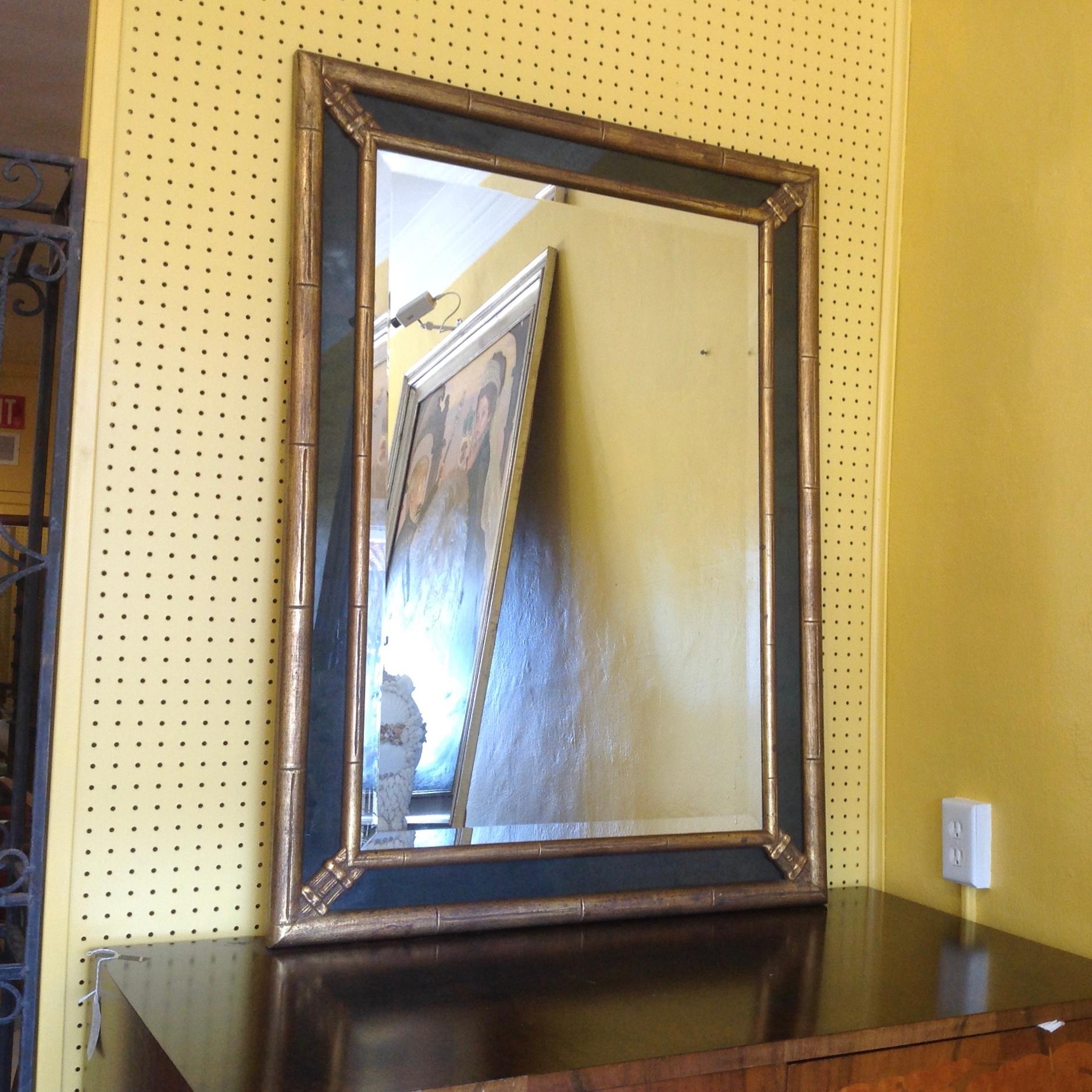 Midcentury Faux Bamboo Mirror In Good Condition In West Palm Beach, FL