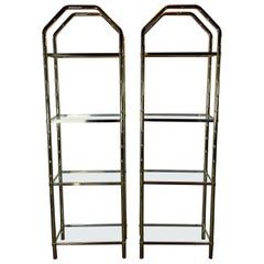 Mid Century Faux Bamboo Modular Etageres