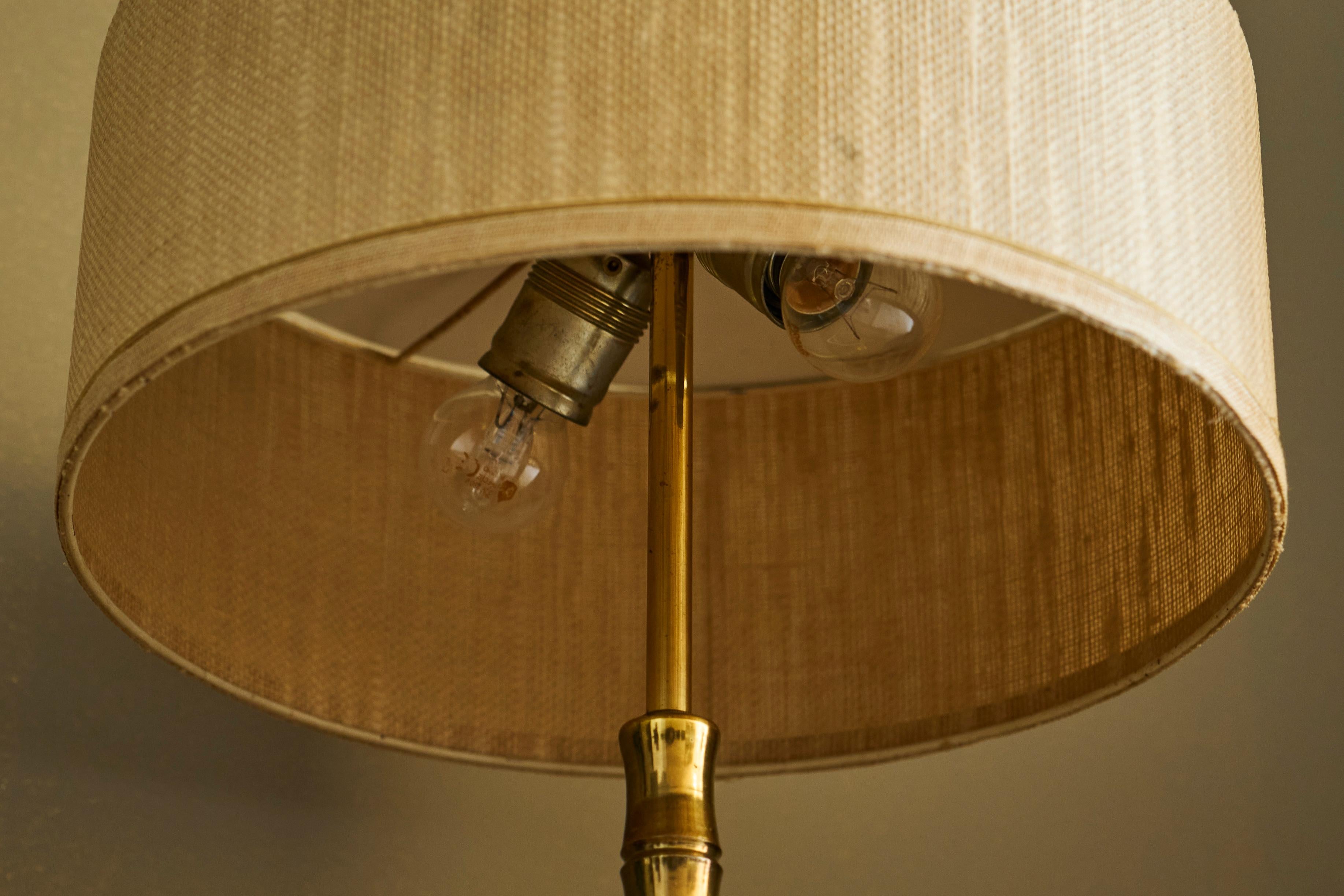 Mid Century 'Faux Bamboo' Table Lamp in Sand Cast Brass 1960s For Sale 8