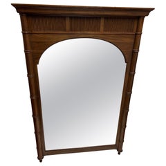 Miroir en faux bambou du milieu du siècle