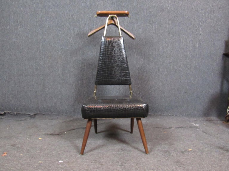 MidCentury Faux Crocodile Valet Chair by Nova For Sale at 1stDibs