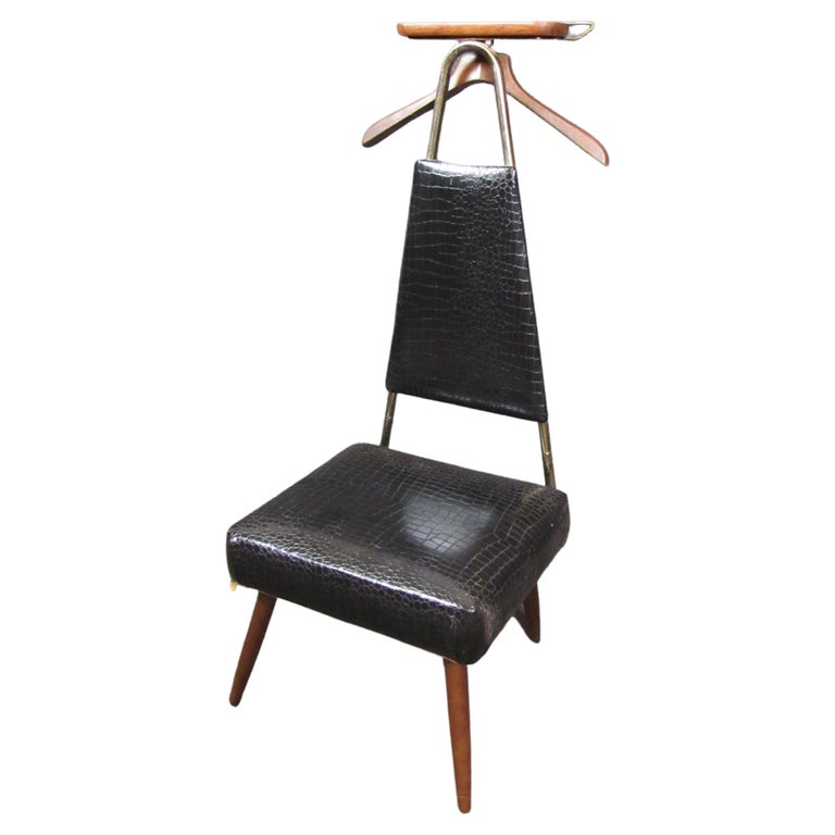 MidCentury Faux Crocodile Valet Chair by Nova For Sale at 1stDibs