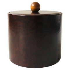 Mid Century Faux Leather Ice Bucket by Elmar